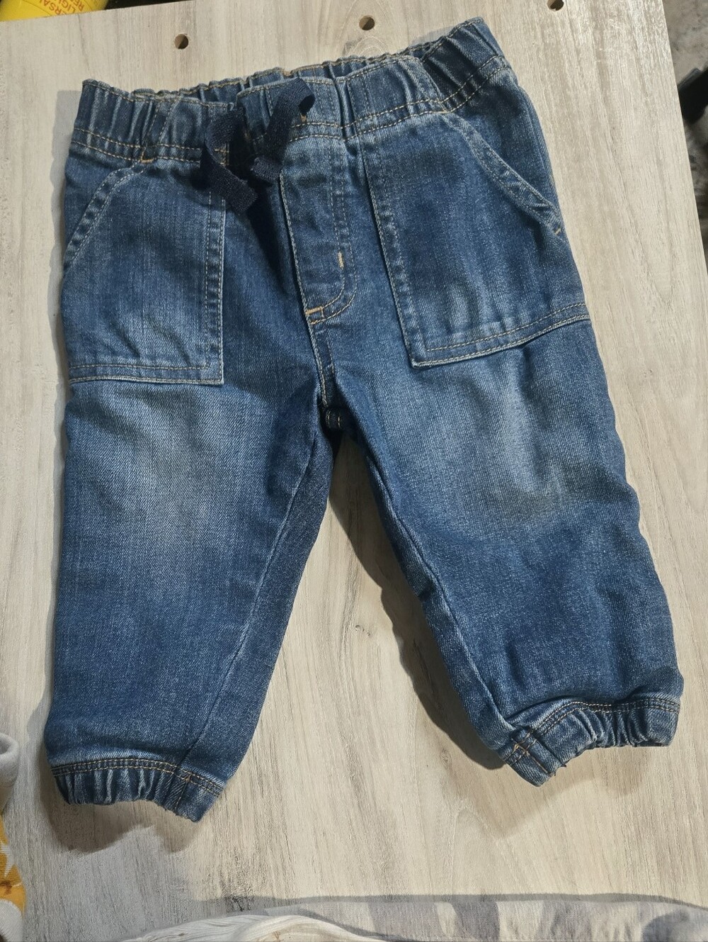 5/$25 Garanimals Elastic Waist Denim Joggers worn 2x like new condition 6-9m